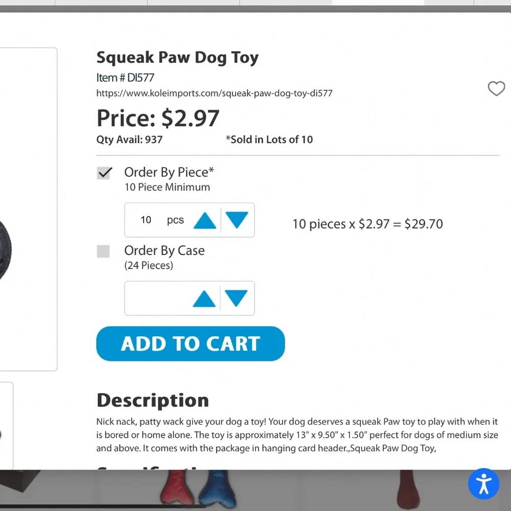 NWT! Squeak Paw Print Shaped Dog Toy in 2 Colors! You Pick One!